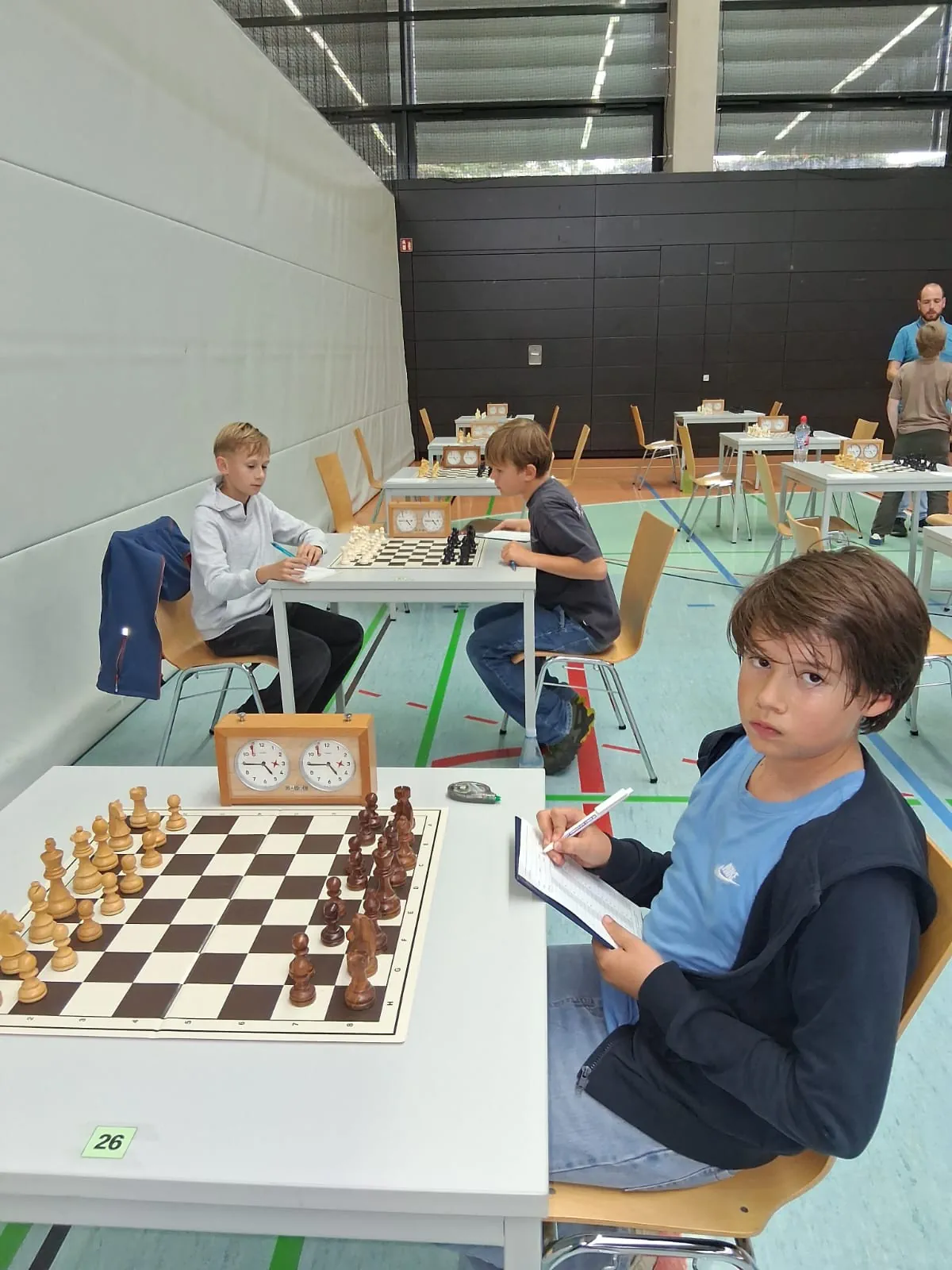 Lennard Guthold und Erik Phileas Große Servin beim U14-Jugendopen 2026 in Gera